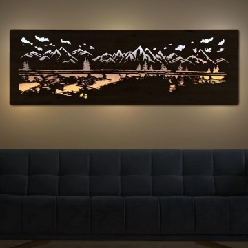Li-Go 4778/A/4 - Decoración de pared LED regulable LED/10W/5V 30000 mAh 120x40 cm roble/Lago