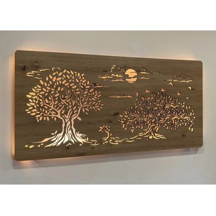 Li-Go 5307/DUB2 - Lámpara decorativa de pared LED regulable LED/24W/230V 120x60 cm roble/Tres robles