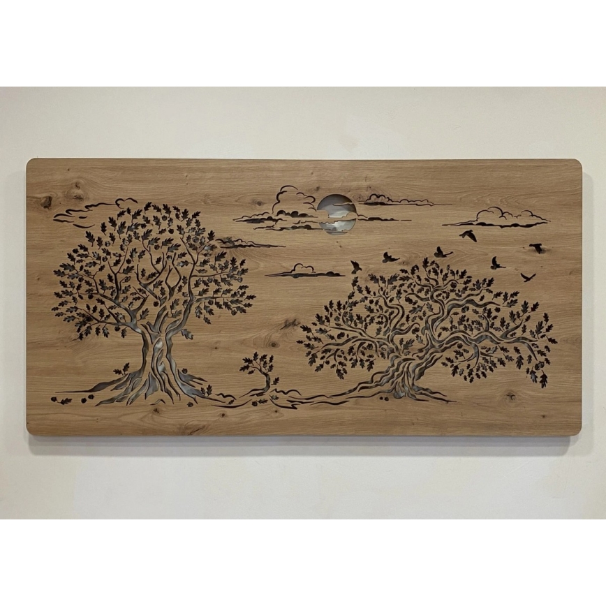 Li-Go 5307/DUB2 - Lámpara decorativa de pared LED regulable LED/24W/230V 120x60 cm roble/Tres robles