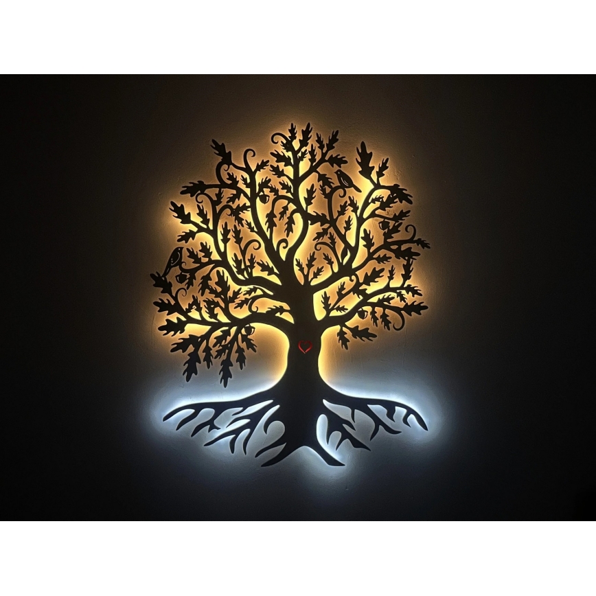 Li-Go 5729/DUB2 - Decoración mural LED con sensor de movimiento LED/10W/5V 90x110 cm roble