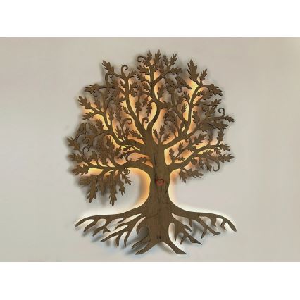 Li-Go 5729/DUB2 - Decoración mural LED con sensor de movimiento LED/10W/5V 90x110 cm roble