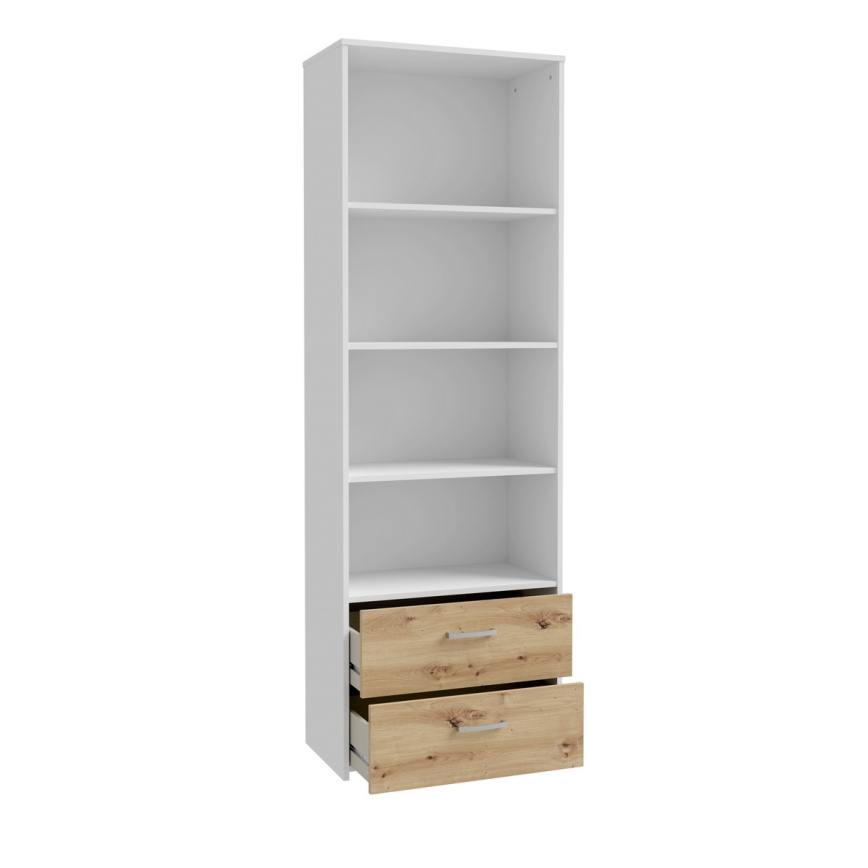 Librería URO roble artisan/blanco