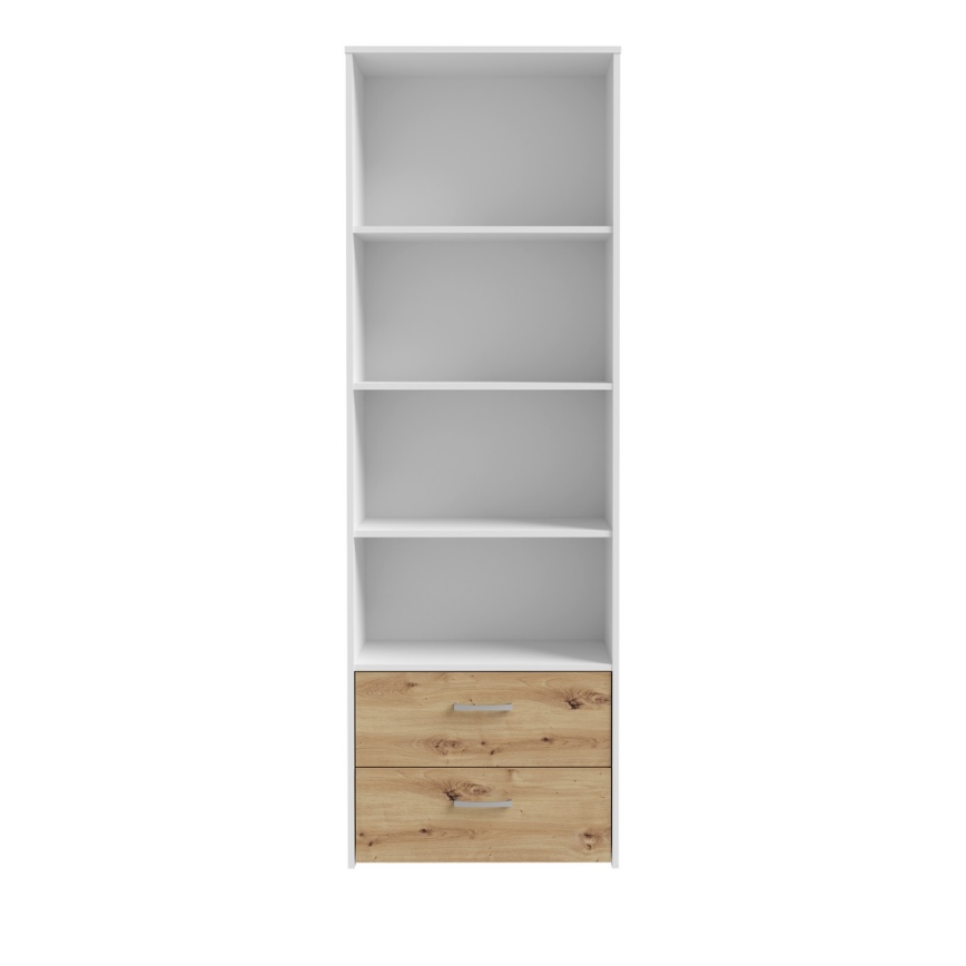 Librería URO roble artisan/blanco