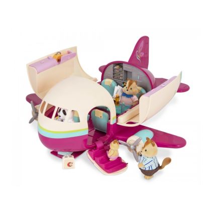 Li'l Woodzeez - Set de juguetes avión con accesorios