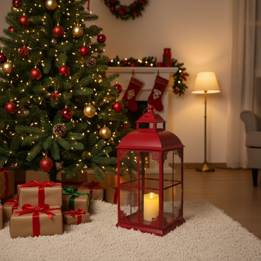 Linterna decorativa REDY 30,5 cm roja
