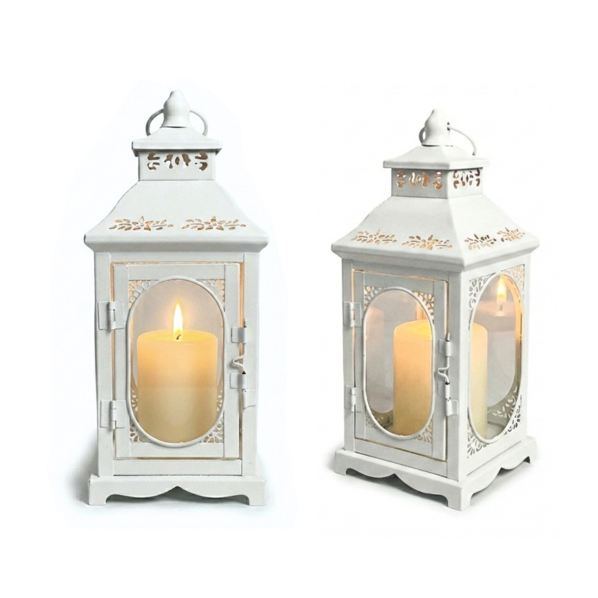 Linterna decorativa ROSEHILL 27,5 cm blanca