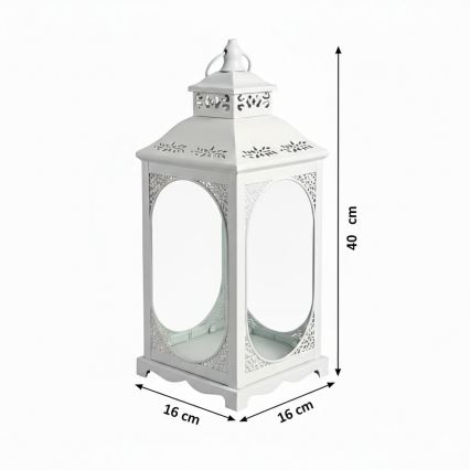 Linterna decorativa ROSEHILL 27,5 cm blanca