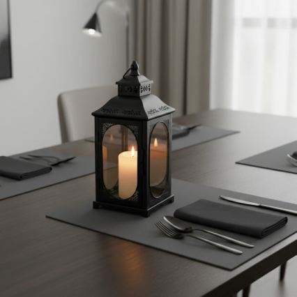 Linterna decorativa ROSEHILL 40 cm negra