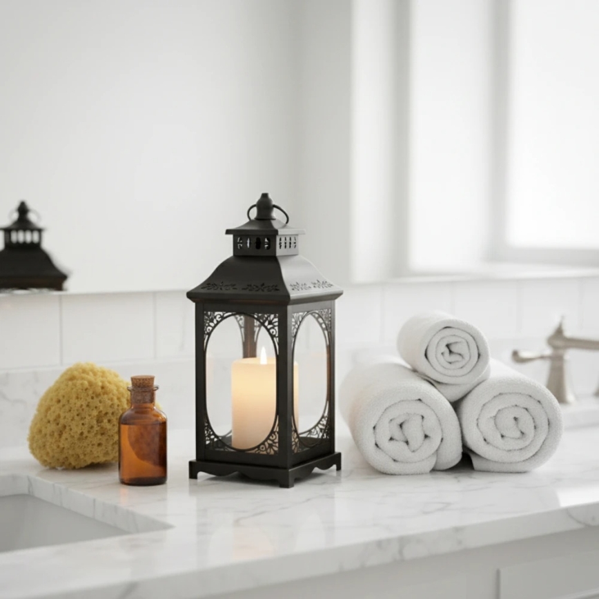 Linterna decorativa ROSEHILL 40 cm negra