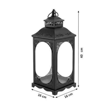 Linterna decorativa ROSEHILL 40 cm negra