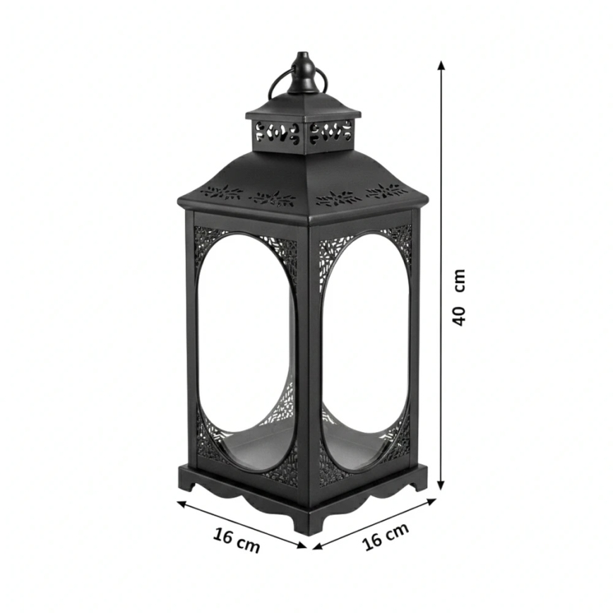 Linterna decorativa ROSEHILL 40 cm negra