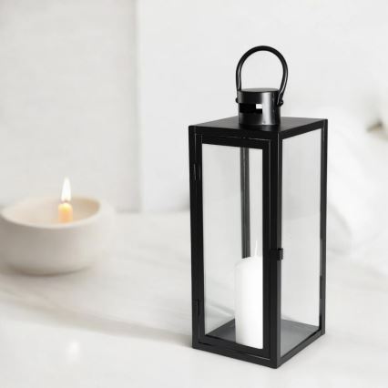 Linterna decorativa TOWER 38 cm negra