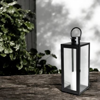 Linterna decorativa TOWER 38 cm negra