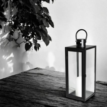 Linterna decorativa TOWER 63 cm negra