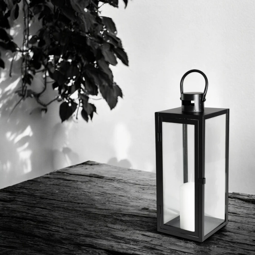 Linterna decorativa TOWER 63 cm negra