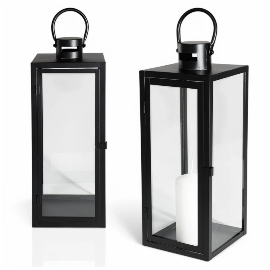 Linterna decorativa TOWER 63 cm negra