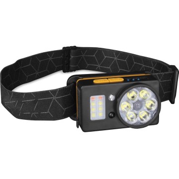 Linterna frontal LED recargable con sensor y función de banco de energía LED/1200 mAh IP44 negra
