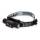 Linterna frontal LED regulable y recargable de aluminio, 10W/5V, 2200 mAh, IPX8, negra