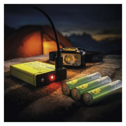 Linterna frontal recargable LED regulable / 3xAAA / 1000 mAh 3,7V