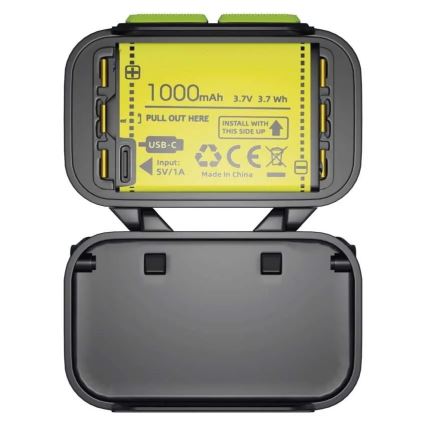 Linterna frontal recargable LED regulable / 3xAAA / 1000 mAh 3,7V