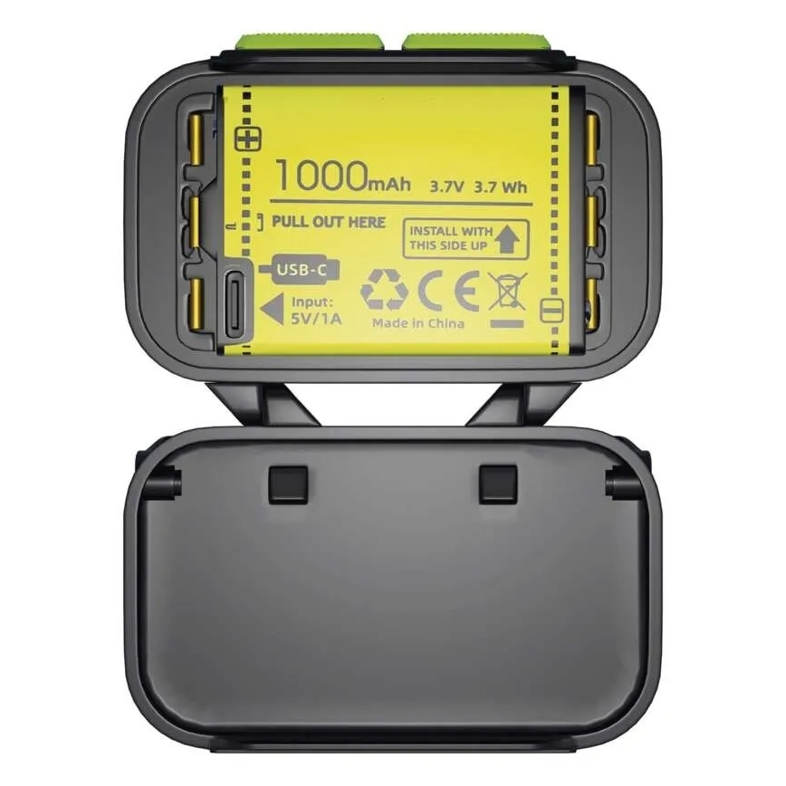 Linterna frontal recargable LED regulable / 3xAAA / 1000 mAh 3,7V