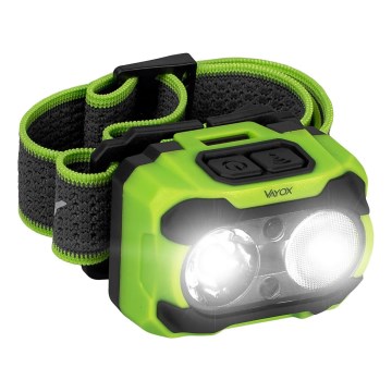 Linterna frontal recargable LED regulable con sensor y luz roja LED/10W/5V/3xAAA IP44 600 lm 1200 mAh