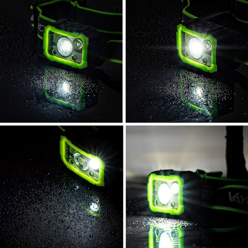 Linterna frontal recargable LED regulable con sensor LED/10W/5V IP66 750 lm 1500 mAh