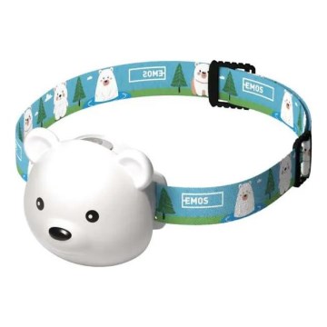 Linterna frontal recargable LED/USB 500 mAh con diseño de oso