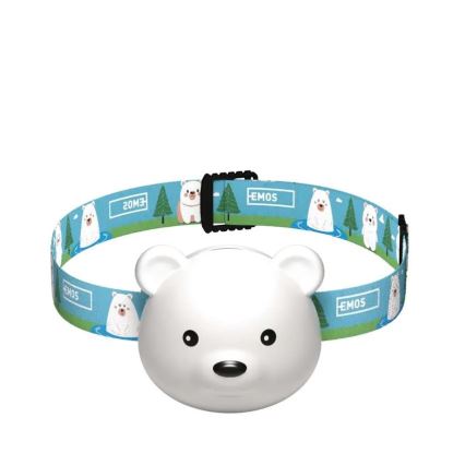 Linterna frontal recargable LED/USB 500 mAh con diseño de oso