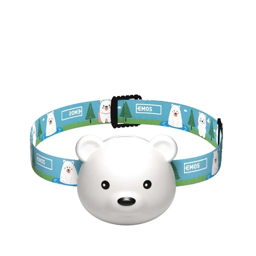 Linterna frontal recargable LED/USB 500 mAh con diseño de oso