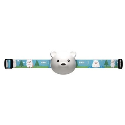Linterna frontal recargable LED/USB 500 mAh con diseño de oso