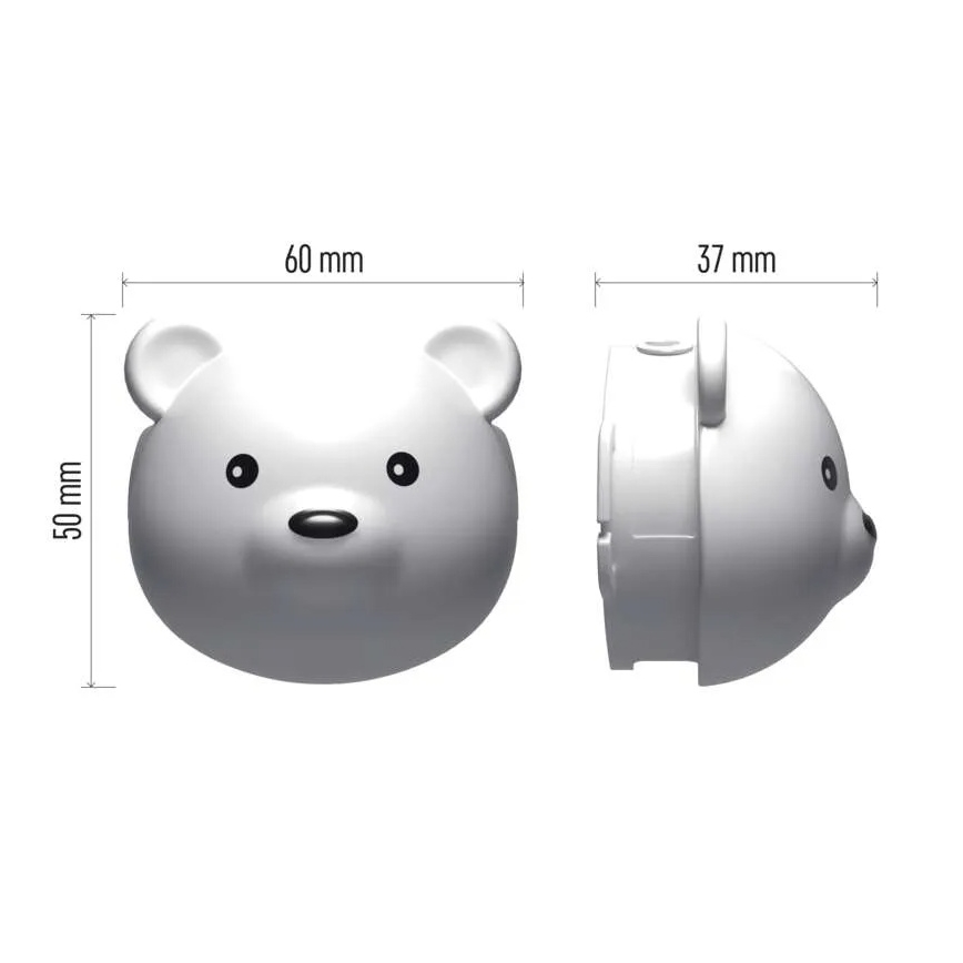 Linterna frontal recargable LED/USB 500 mAh con diseño de oso