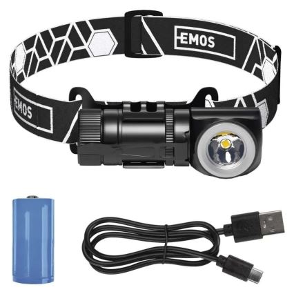 Linterna frontal recargable regulable LED/800 mAh 3,7V