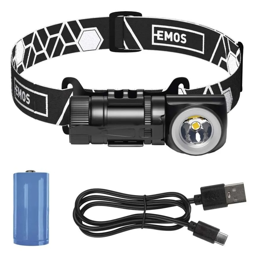 Linterna frontal recargable regulable LED/800 mAh 3,7V