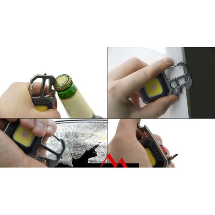 Linterna multifuncional recargable LED con soporte LED/USB-C 400 mAh