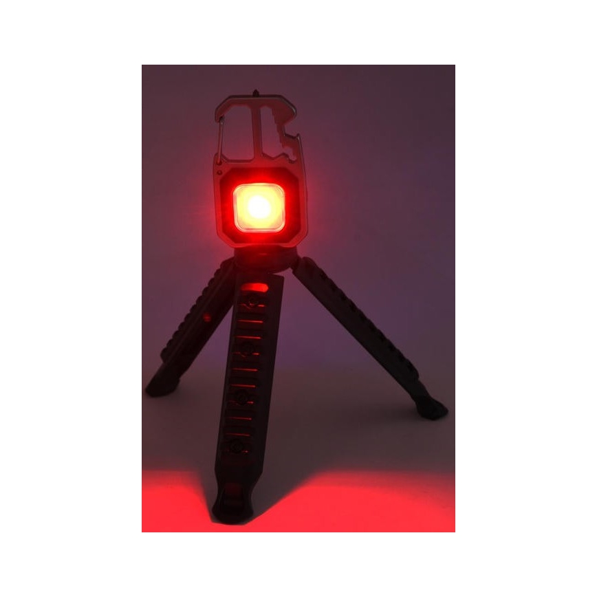 Linterna multifuncional recargable LED con soporte LED/USB-C 400 mAh