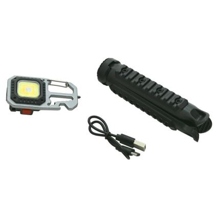 Linterna multifuncional recargable LED con soporte LED/USB-C 400 mAh