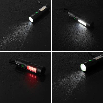 Linterna recargable LED regulable con luz roja LED/5W/5V IPX4 250 lm 2000 mAh