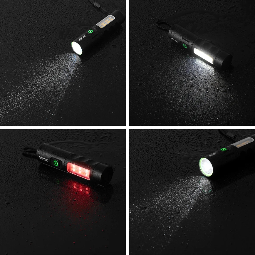 Linterna recargable LED regulable con luz roja LED/5W/5V IPX4 250 lm 2000 mAh