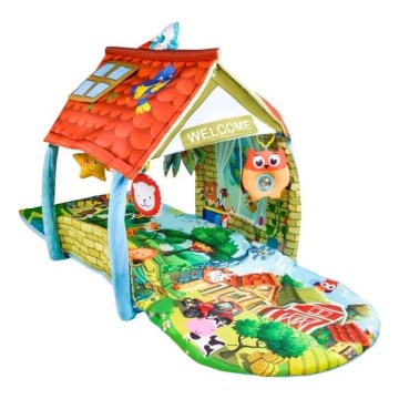 Lionelo - Alfombra de actividades infantil con casita AGNES PLUS