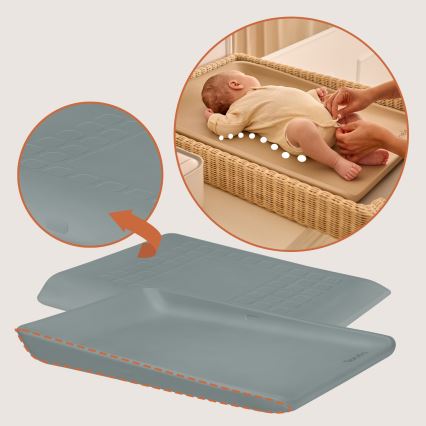Lionelo - Almohadilla para cambiar pañales MEGS 49x70 cm Gris paloma