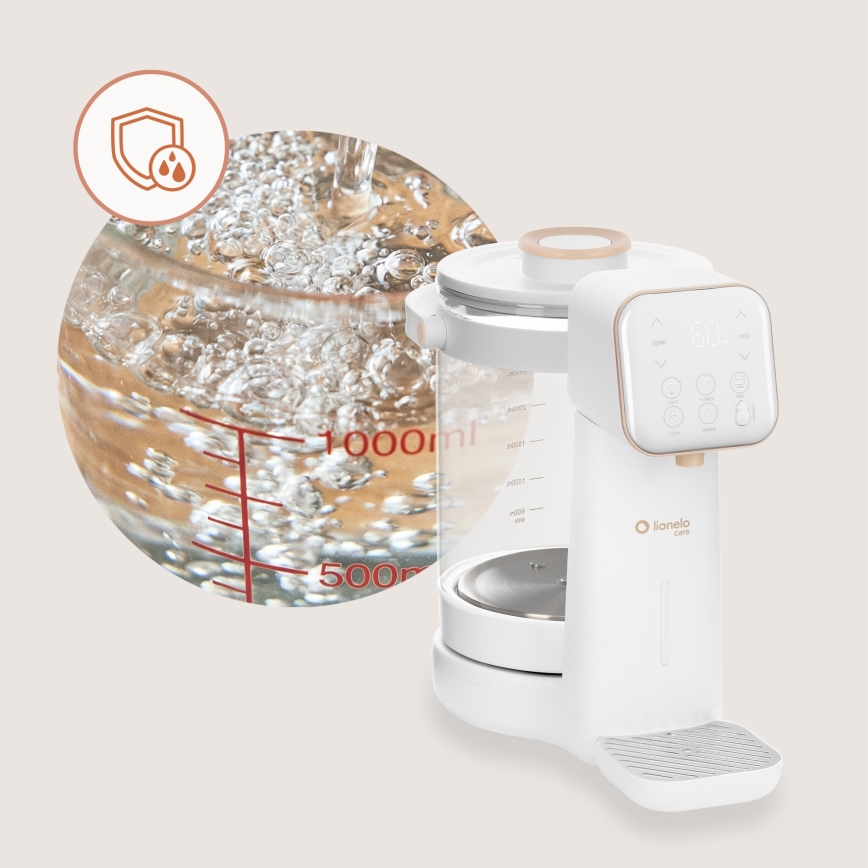 Lionelo - Aparato para preparar leche infantil BABYPRESTO 2.0 1200W/230V Blanco