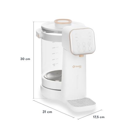 Lionelo - Aparato para preparar leche infantil BABYPRESTO 2.0 1200W/230V Blanco