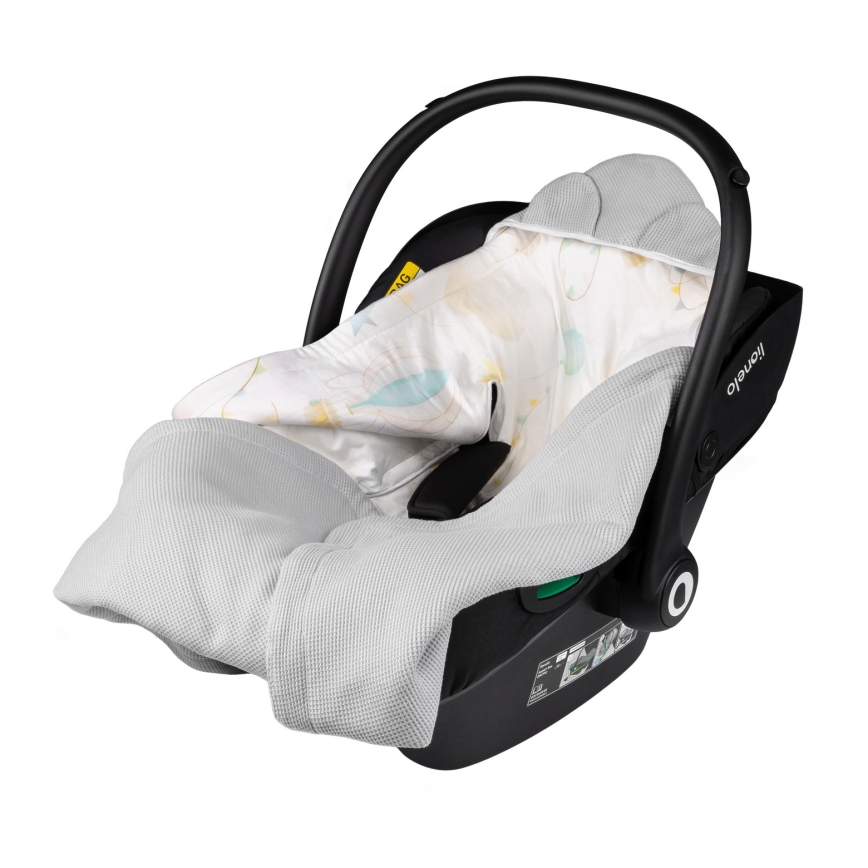 Lionelo - Arrullo para silla de coche TRAVEL SWADDLE 90x90 cm Gris Baloon