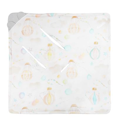 Lionelo - Arrullo para silla de coche TRAVEL SWADDLE 90x90 cm Gris Baloon
