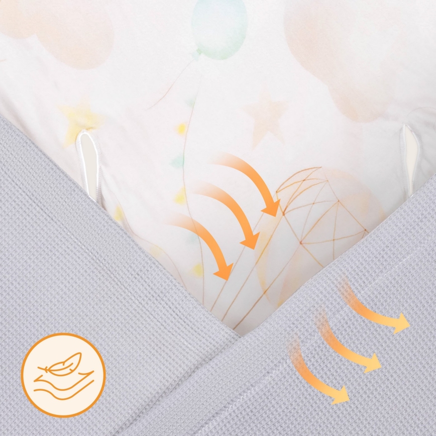 Lionelo - Arrullo para silla de coche TRAVEL SWADDLE 90x90 cm Gris Baloon