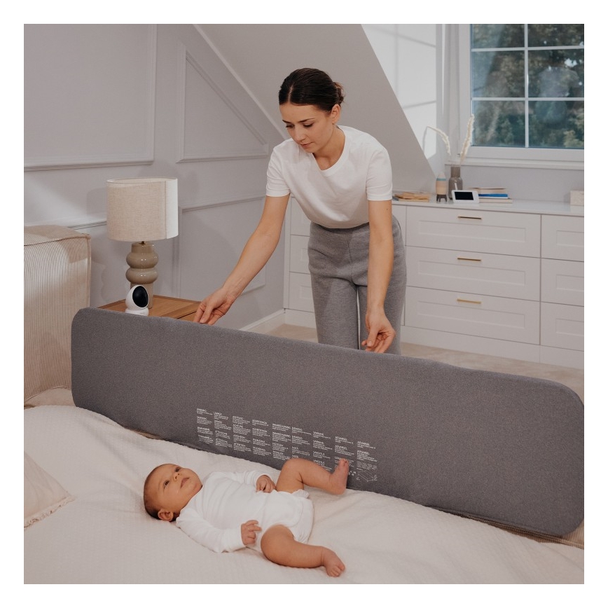 Lionelo - Barrera de seguridad para cama LORA XL gris oscuro