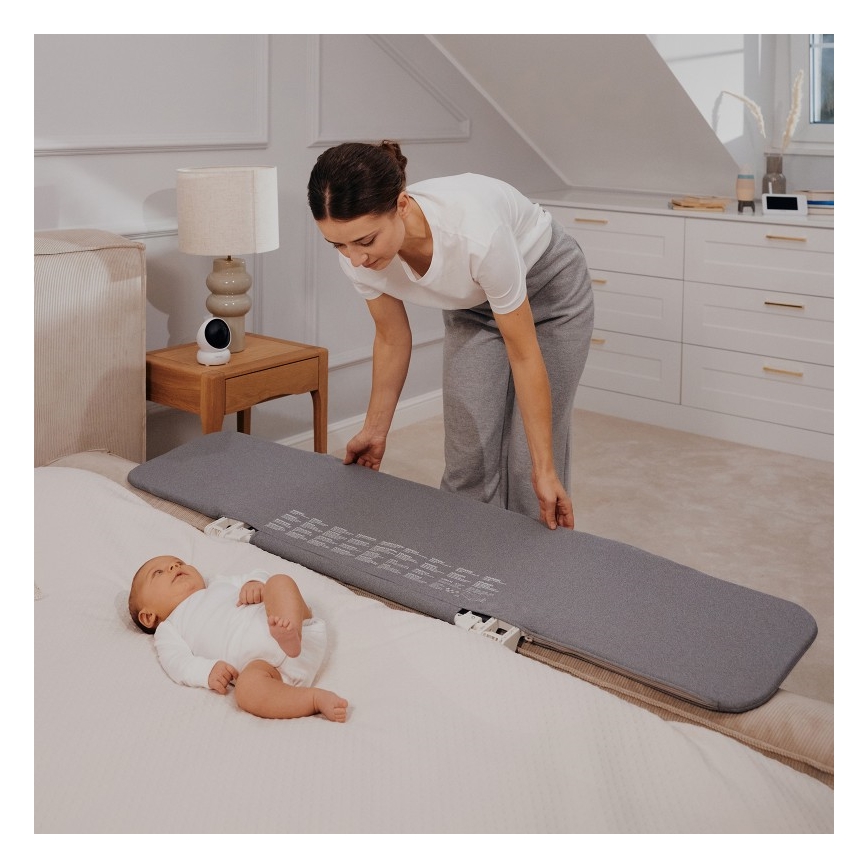 Lionelo - Barrera de seguridad para cama LORA XL gris oscuro