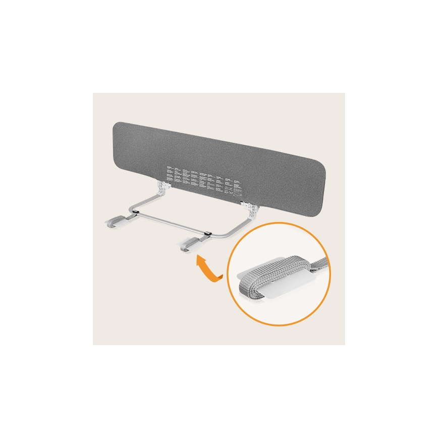 Lionelo - Barrera de seguridad para cama LORA XL gris oscuro
