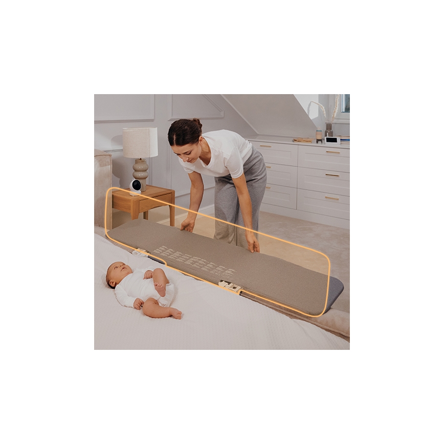 Lionelo - Barrera de seguridad para cama LORA XL gris oscuro